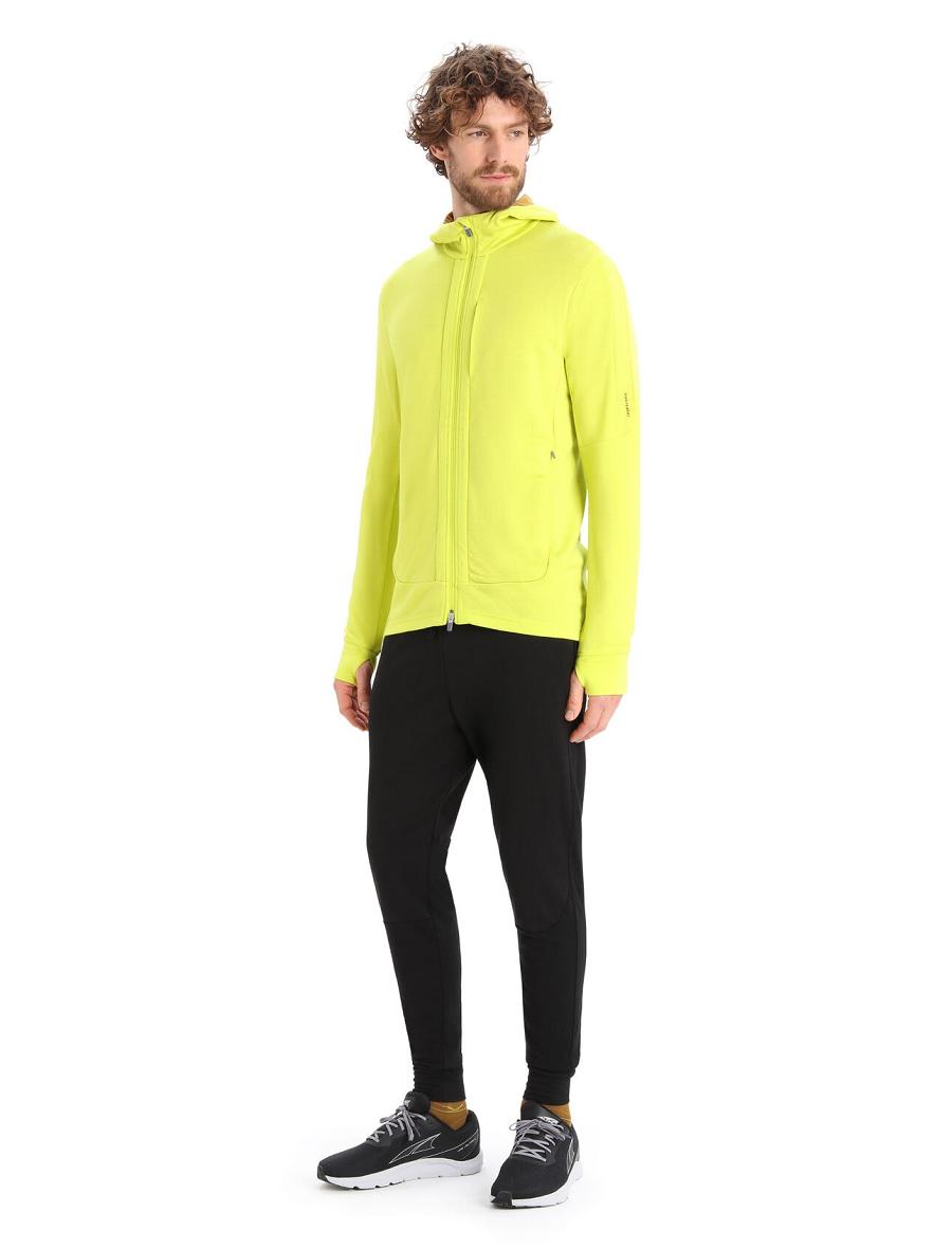 Sweat À Capuche Icebreaker Merino Quantum III Long Sleeve Zip Homme Vert | FR 1267VRWD